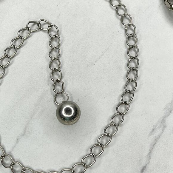 Silver Tone Braided Woven Chain Link Belt Y2K Festival One Size (OS) ✨ - Picture 8 of 10